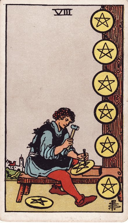 Tám Tiền (Eight of Pentacles)