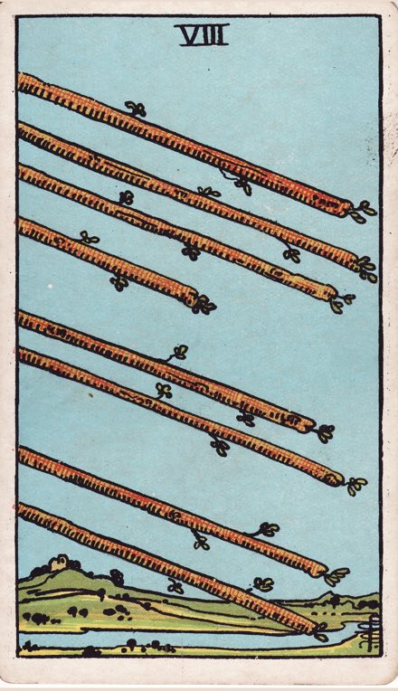 Tám Gậy (Eight of Wands)