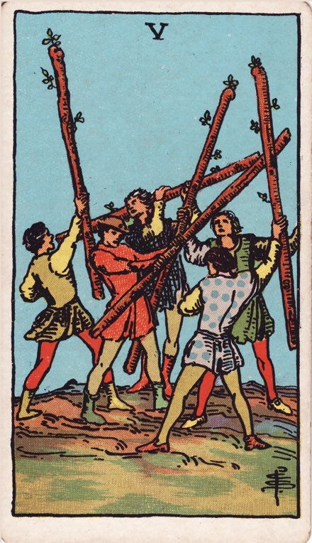 Năm Gậy (Five of Wands)