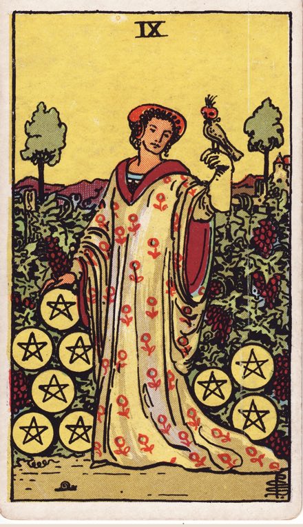Chín Tiền (Nine of Pentacles)